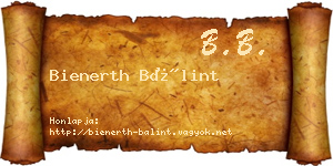 Bienerth Bálint névjegykártya